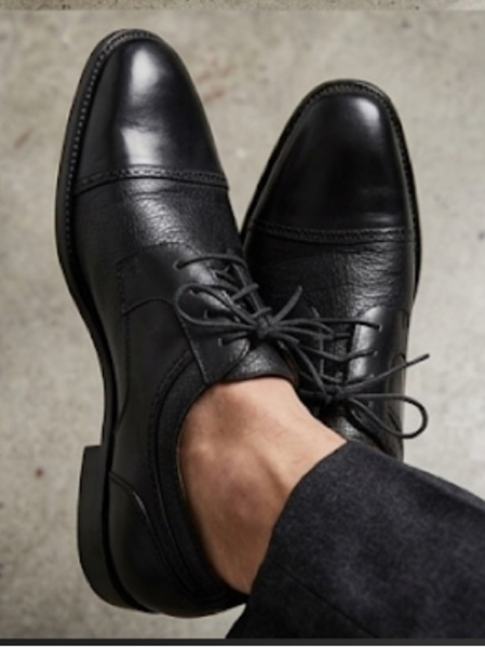 Mezlan Black Leather Lace-Up Derby Shoes